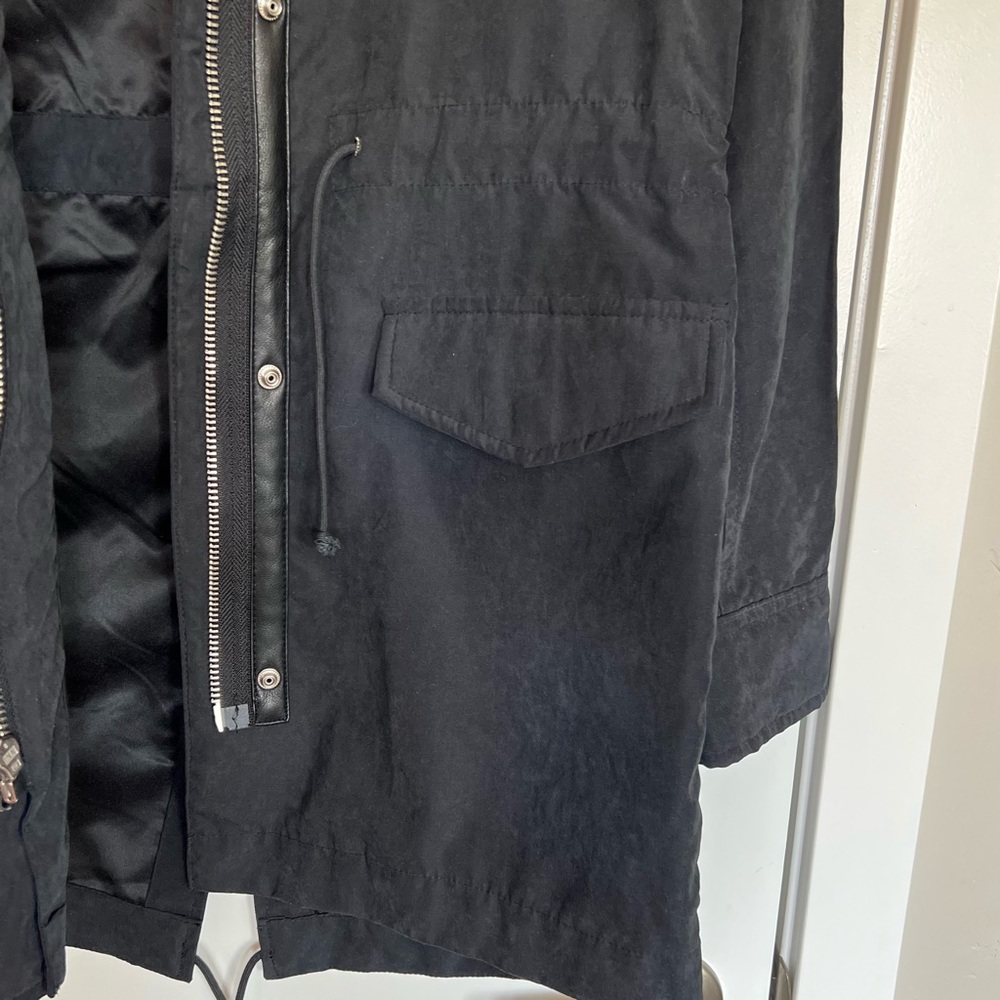 Abercrombie & Fitch Women’s gray jacket Charcoal Utility long jacket Size S - Picture 3 of 8